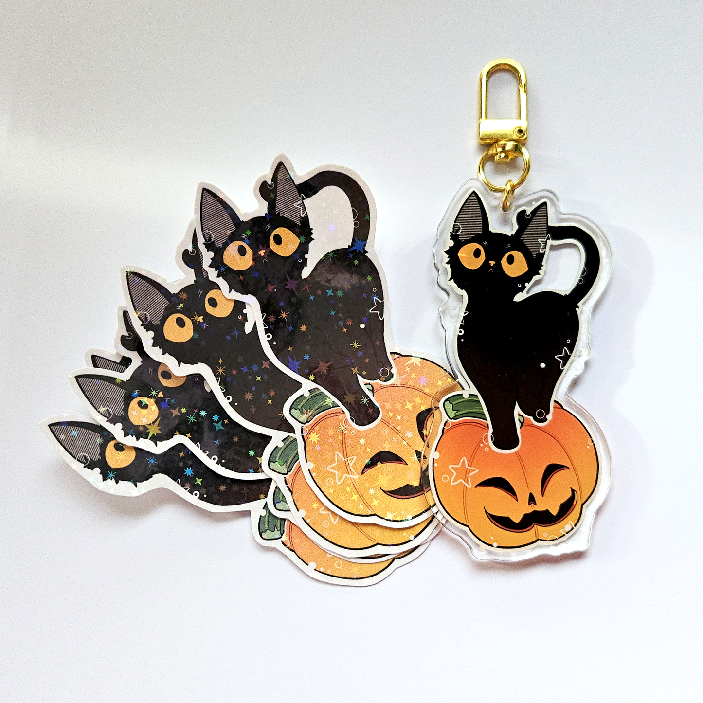 🎃 Halloween Edition 2025: Black Cat Acrylic Keychain 🎃