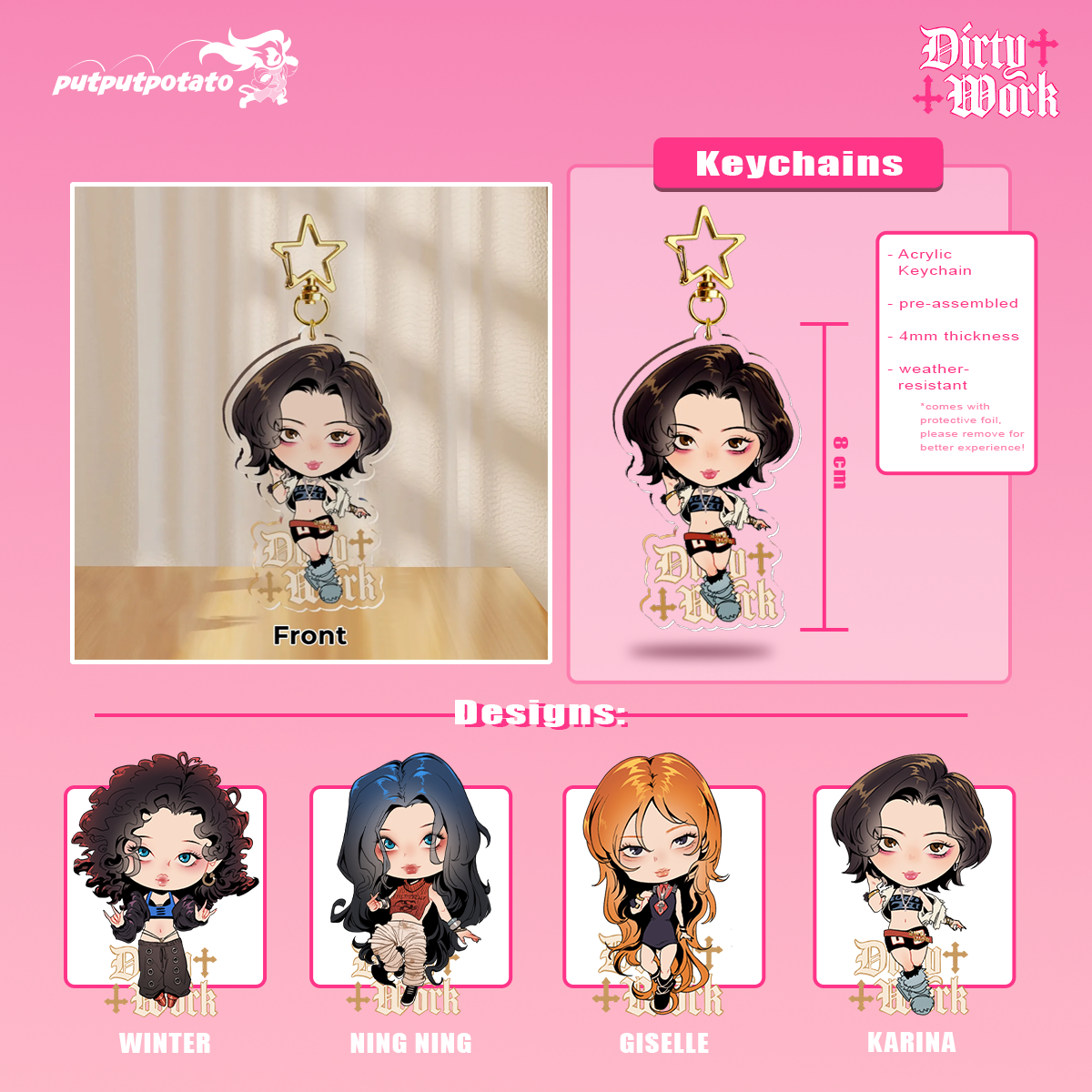 Aespa: Dirty Work Chibi-Keychains