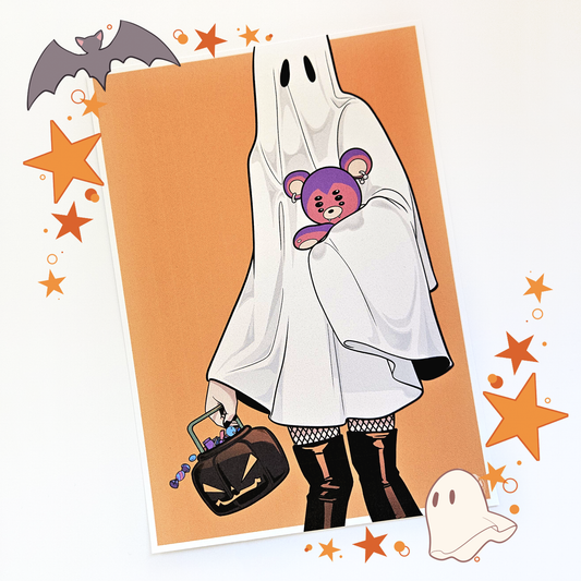 🎃 Halloween Edition 2025: Ghost Girl A5 Print 🎃